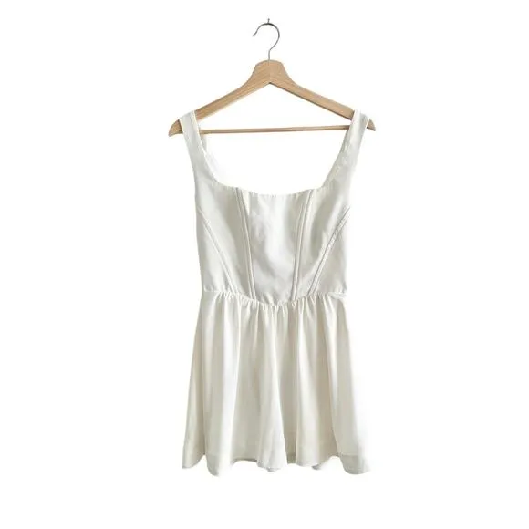 Show Me Your Mumu Nina Skort Dress in White Silky Crepe M