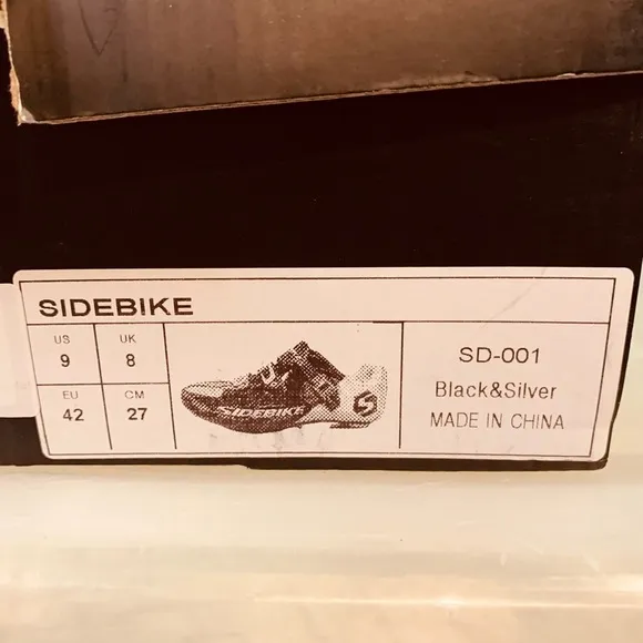SIDEBIKE Men's Cycling Shoes, Size 42 Breathable Road Bike Shoes with Pedals