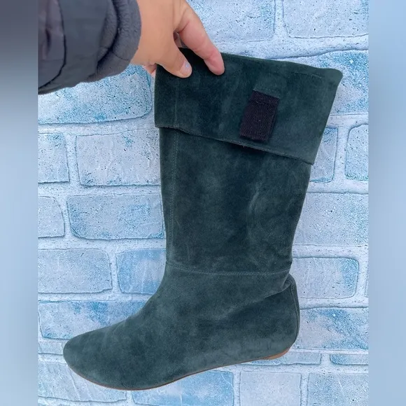 Sigerson Morrison Green teal Suede boots size 9