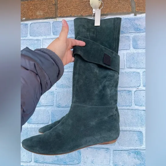 Sigerson Morrison Green teal Suede boots size 9