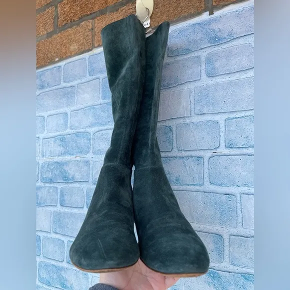 Sigerson Morrison Green teal Suede boots size 9