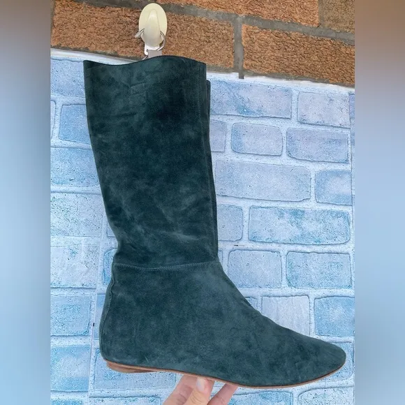 Sigerson Morrison Green teal Suede boots size 9