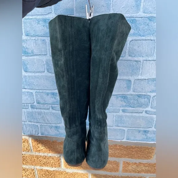 Sigerson Morrison Green teal Suede boots size 9
