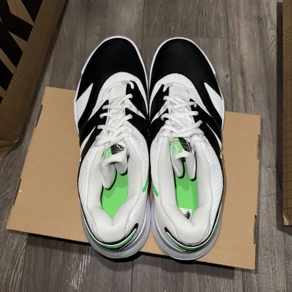 Size 12 Nike Men Court Lite 4 Tennis Shoes White / Poison Green - Black NEW