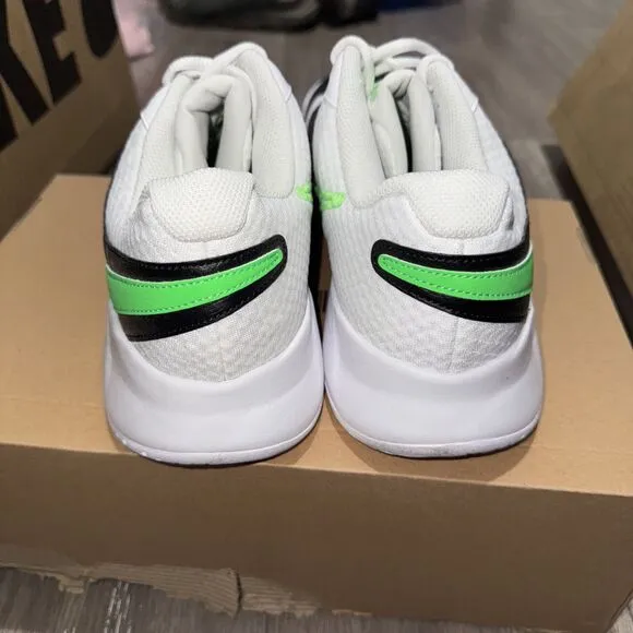 Size 12 Nike Men Court Lite 4 Tennis Shoes White / Poison Green - Black NEW