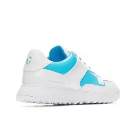 Size 7.5 Duca Del Cosma Women's Padova White/Aqua golf shoes NWT