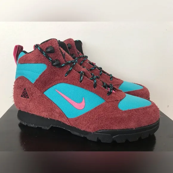 Size 9 Mens Nike ACG Torre Mid Waterproof Hiking Shoes Boots Red Teal FD0212-600
