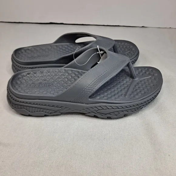 Skechers Foamies Island Cove Sandals Mens 10 Thong Slip-on Gray Grey #243102