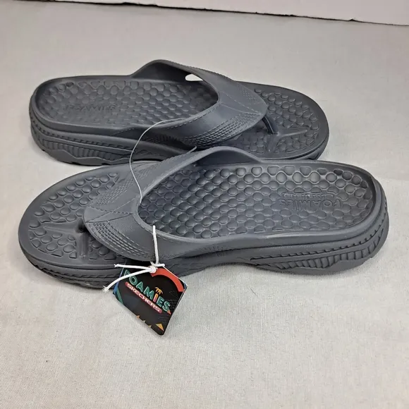 Skechers Foamies Island Cove Sandals Mens 10 Thong Slip-on Gray Grey #243102