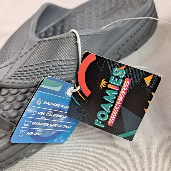 Skechers Foamies Island Cove Sandals Mens 10 Thong Slip-on Gray Grey #243102