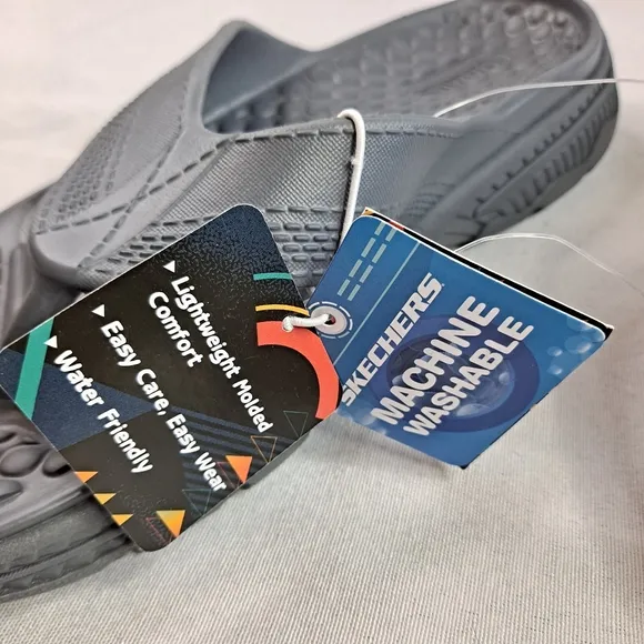 Skechers Foamies Island Cove Sandals Mens 10 Thong Slip-on Gray Grey #243102