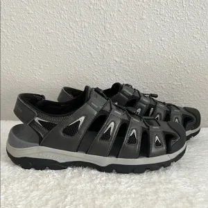 Skechers Mens 13 Relaxed Fit Tresmen Outseen Fisherman Sandals Gray 204111-GRY