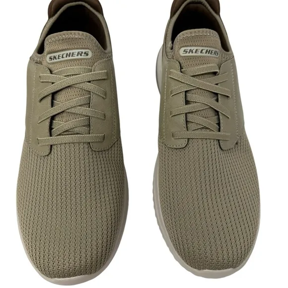 Skechers Men’s Size 13 DELSON No Tie slip on Taupe comfort Sneakers New