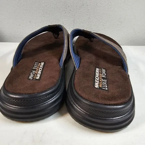 Skechers Proven SD Radnor Relaxed Fit Flip Flop Sandals Men Size‎ 9 Brown 204576