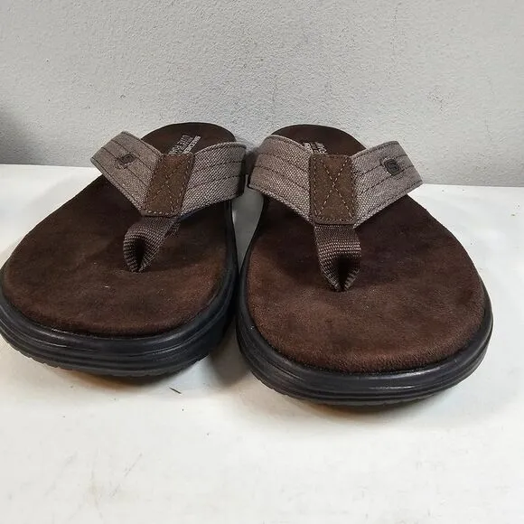 Skechers Proven SD Radnor Relaxed Fit Flip Flop Sandals Men Size‎ 9 Brown 204576