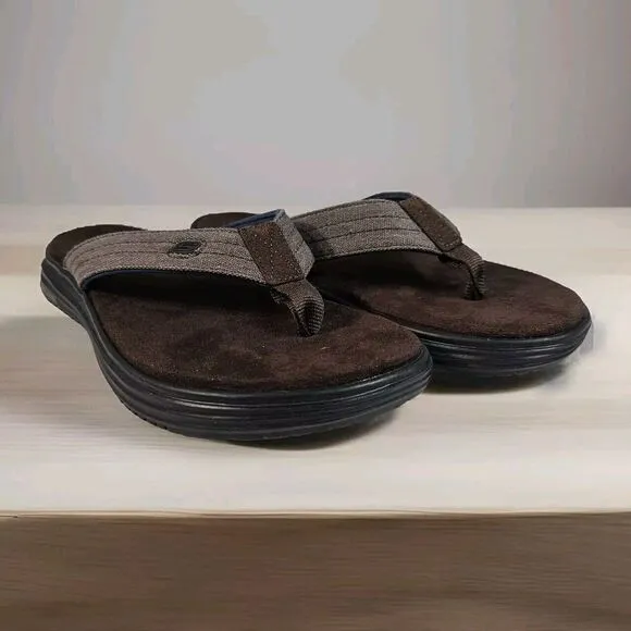 Skechers Proven SD Radnor Relaxed Fit Flip Flop Sandals Men Size‎ 9 Brown 204576