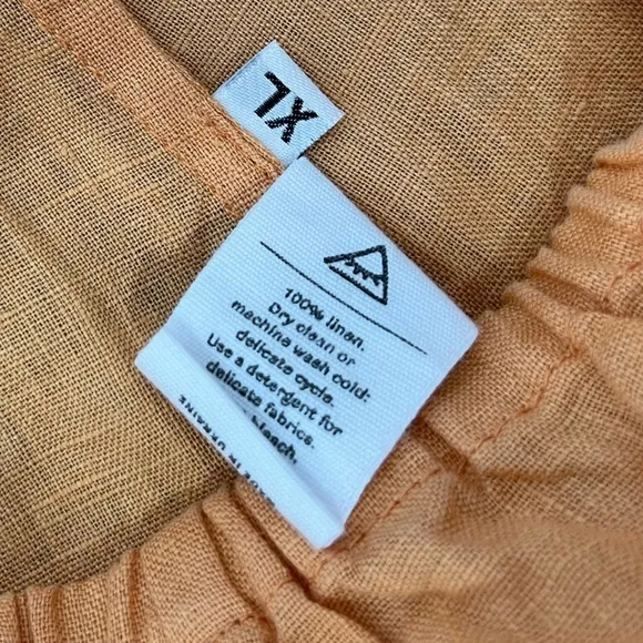 Sleeper Linen Lounge Ruffle Shorts In Coral Orange Boho Beach Coastal Size XL