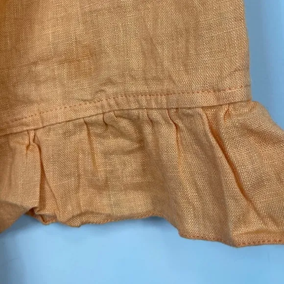 Sleeper Linen Lounge Ruffle Shorts In Coral Orange Boho Beach Coastal Size XL