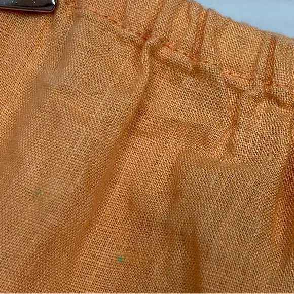 Sleeper Linen Lounge Ruffle Shorts In Coral Orange Boho Beach Coastal Size XL