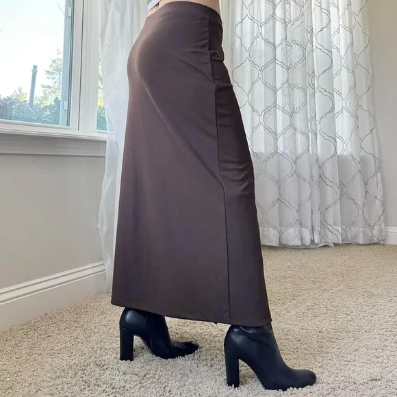 Slinky Grommet Midi Skirt