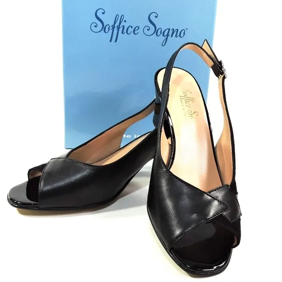SOFFICE SOGNO 🇮🇹 WOMEN'S BLACK SOFT SUEDE COMFORT SUMMER SANDALS