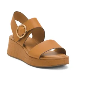 SOFFT Luggage Leather Faedra Comfort Buckle Sandals NWT