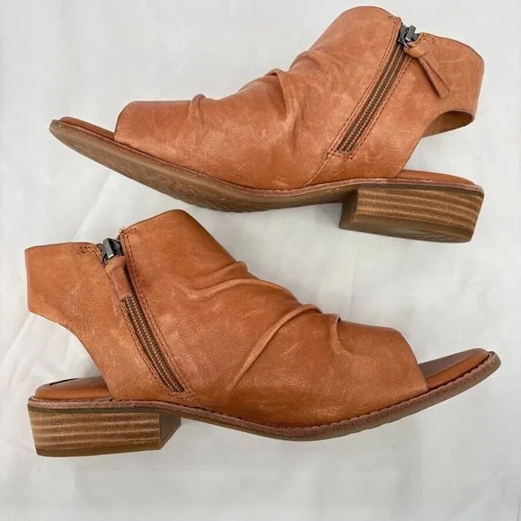 Sofft Naoma Slingback Sandals Luggage Brown Leather Size 9, Vacation Comfort