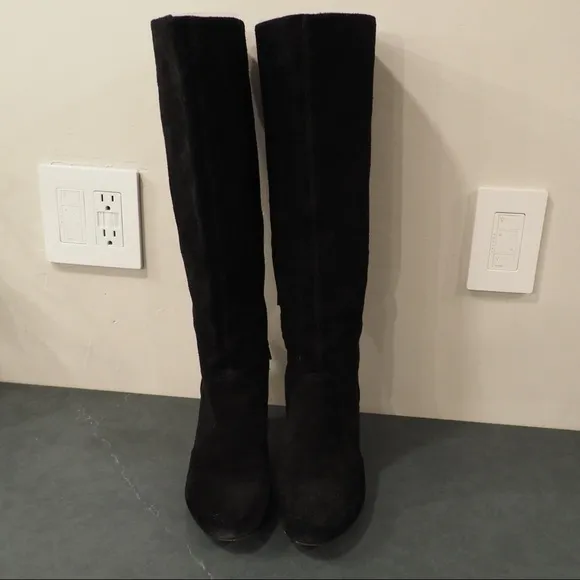 Sole Society sz 8.5 Brandi black suede tall heeled boots