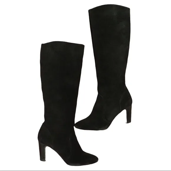 Sole Society sz 8.5 Brandi black suede tall heeled boots