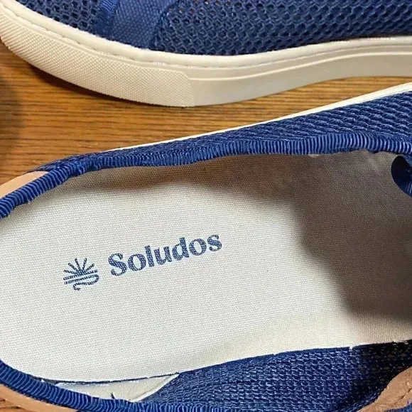 Soludos Men's Ashore Mesh Sneakers 10 Midnight Blue Travel Breathable Casual NEW