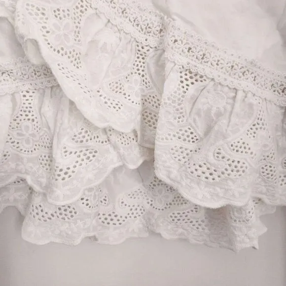 Somedays Lovin' Carry Away Ivory Eyelet Lace Wrap Skirt XS Beach Babe Coverup