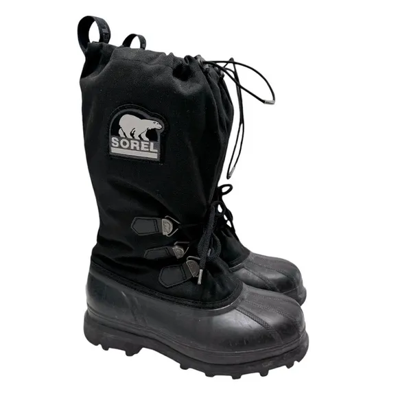 Sorel Bear II Insulated Black Rain Snow Boots Shoes 1022-010 Men’s Size 7