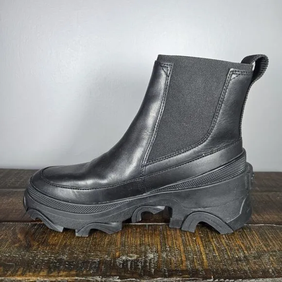 Sorel Brex Chelsea Heeled Womens Size 6.5 Waterproof Pull On Boots Black