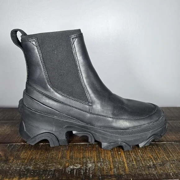 Sorel Brex Chelsea Heeled Womens Size 6.5 Waterproof Pull On Boots Black