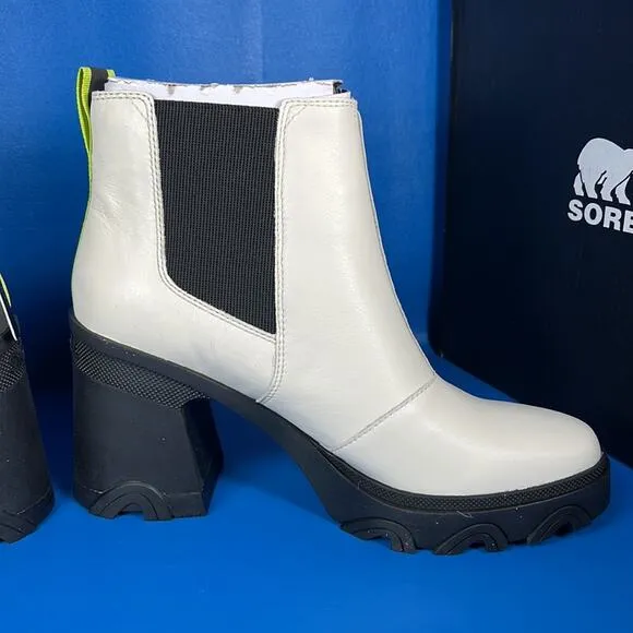 Sorel Brex Heel Chelsea Boot - Chalk/Black - Waterproof - 11 New in Box