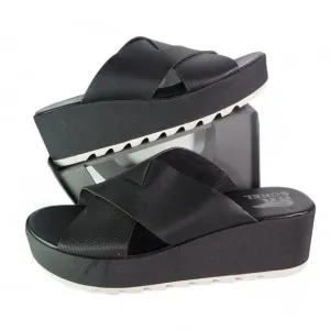 Sorel Cameron Flatform Mule Wedge Slip-on Sandals Black NL4632-010 Women's 11