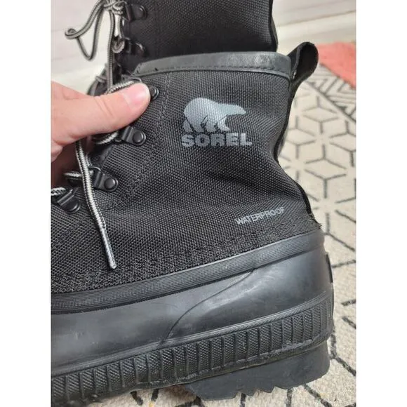Sorel Cheyanne II Short Waterproof Duck Boots in Black, sz 11