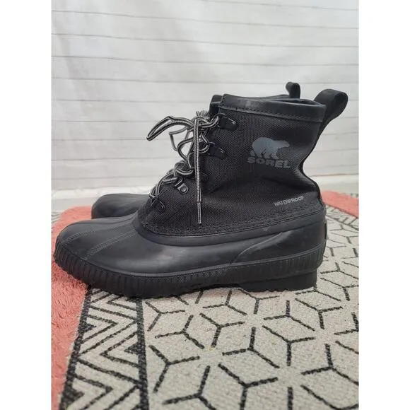 Sorel Cheyanne II Short Waterproof Duck Boots in Black, sz 11