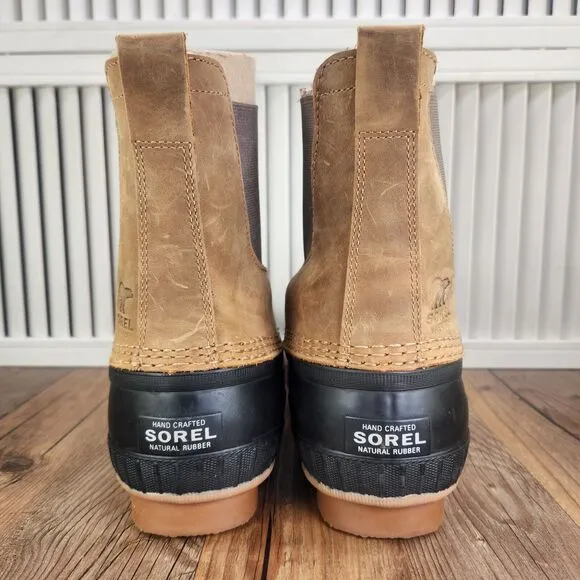 Sorel Cheyenne II Chelsea Men's 10 Black Brown Insulated Waterproof Duck Boots