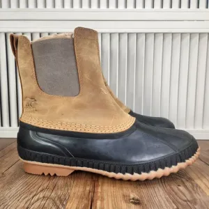 Sorel Cheyenne II Chelsea Men's 10 Black Brown Insulated Waterproof Duck Boots