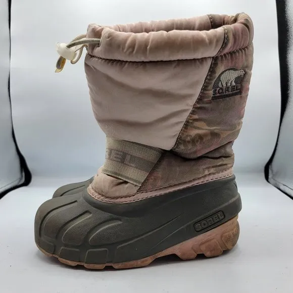 Sorel Cub Winter Boots Girls Size 13 Pink Inner Lined Waterproof NY1799-636
