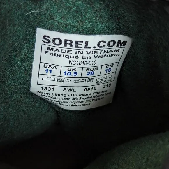 Sorel Flurry Waterproof Snow Boots Black Blue Youth 11 Boys Winterwear Outdoors