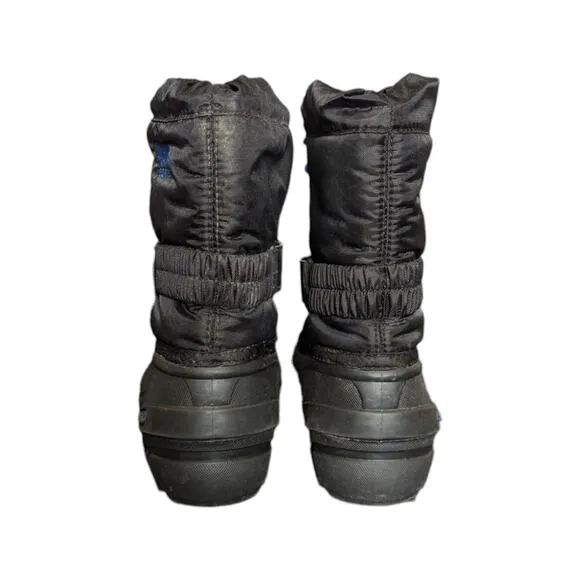 Sorel Flurry Waterproof Snow Boots Black Blue Youth 11 Boys Winterwear Outdoors