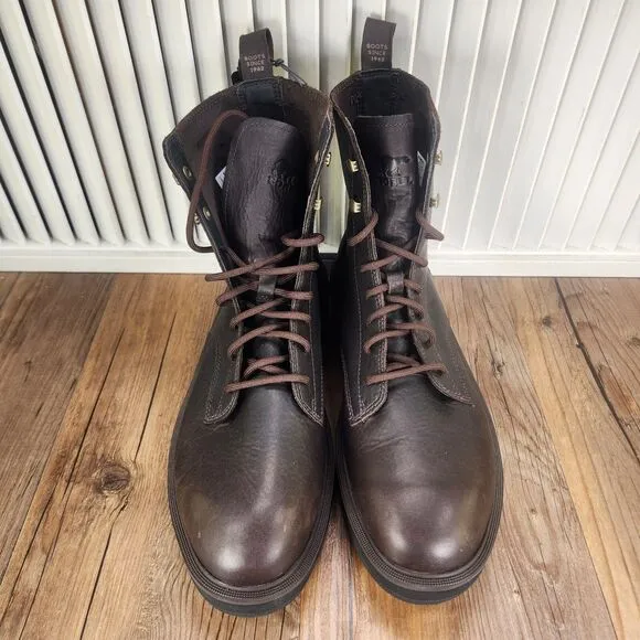 Sorel Hi Line Lace Up Boots Mens Sz 9 Dark Brown Leather Waterproof Utility Boot