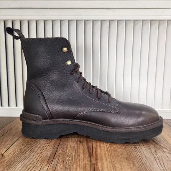 Sorel Hi Line Lace Up Boots Mens Sz 9 Dark Brown Leather Waterproof Utility Boot