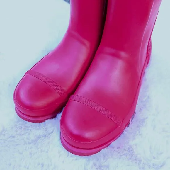 Sorel Joan Short Red Rain Boots Size 10