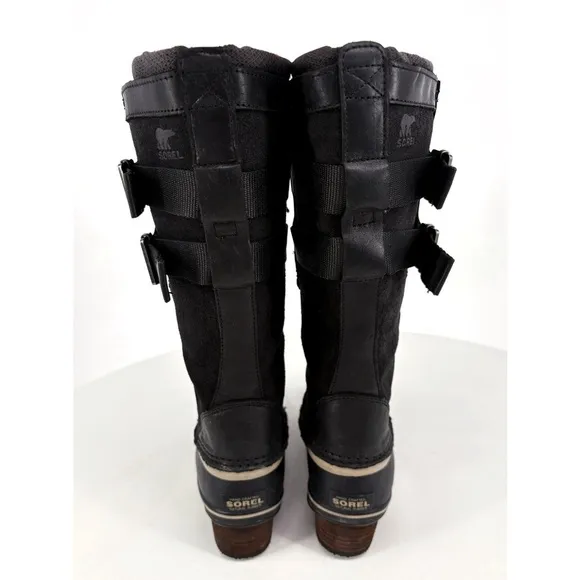 SOREL | Like New! Conquest Carly ll Tall Waterproof Duck Boots in Black | 7.5