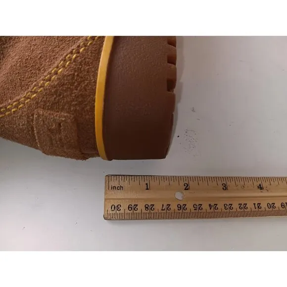 Sorel Meadow Women’s sz 8.5 Tan Brown Zip Waterproof Suede Boots NL2189 287