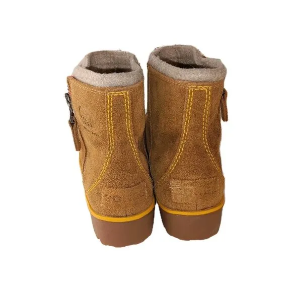Sorel Meadow Women’s sz 8.5 Tan Brown Zip Waterproof Suede Boots NL2189 287