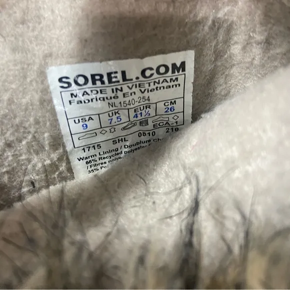 SOREL NL 1540-254 Joan of Arctic Size 9 Taupe Suede Tall Winter Boots Women's